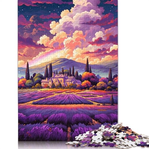 500 Teile „Lavendelfelder in der Provence, Frankreich29“ für Kinder, schwierige Holzpuzzles für Teenager, Geschenke, Heimdekoration, Puzzlespielzeug, 500 Stück (52 x 38 cm) von ABFFSDT