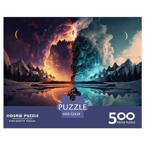 500-teiliges Fantasie-Puzzle mit bunten Landschaften für Erwachsene, Puzzles, Lernspielzeug, 500 Stück (52 x 38 cm) von ABFFSDT