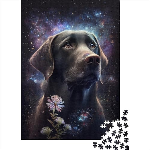 500-teiliges Holzpuzzle „Space Labrador“ für Erwachsene, großes Puzzle, Spielzeug, entspannendes Familienspiel, 500 Teile (52 x 38 cm) von ABFFSDT