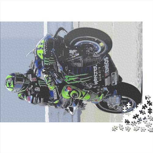 500-teiliges Moto-GP-Renn-Holzpuzzle, Holzpuzzle für Erwachsene und Jugendliche ab 12 Jahren, 500 Stück (52 x 38 cm) von ABFFSDT