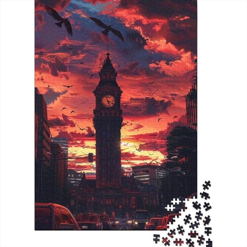 500-teiliges Puzzle „Big Ben in der Abendsonne“ für Erwachsene Teenager. Puzzle für Familienspaß und Spieleabend. 500 Teile (52 x 38 cm) von ABFFSDT