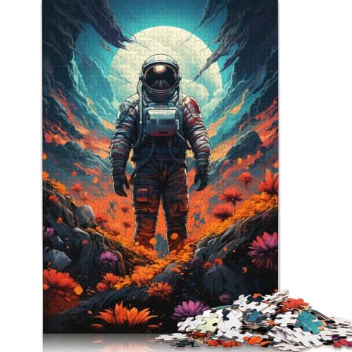 500-teiliges Puzzle „Bunte Psychedelie für Astronauten“ für Erwachsene Teenager, Holzpuzzles für Teenager, Geschenke zum Entspannen, Puzzlespiele, 500 Teile (52 x 38 cm) von ABFFSDT