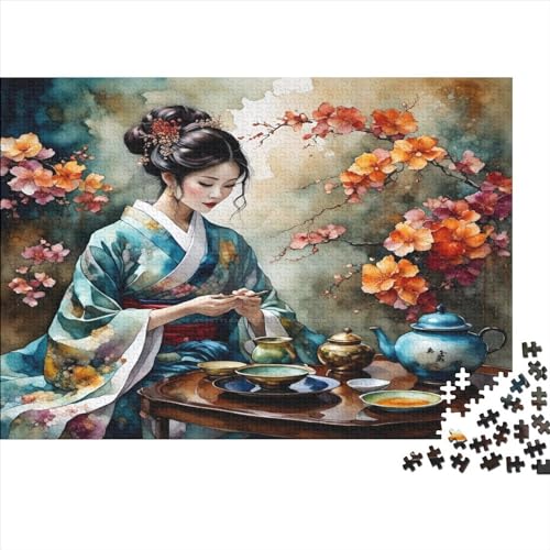 500-teiliges Puzzle „Japanische Teezeremonie“ für Erwachsene und Teenager, Lernspielzeug aus Holz, 500 Teile (52 x 38 cm) von ABFFSDT