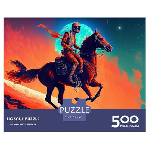 500-teiliges Puzzle „Magisches Land, Astronaut“ für Erwachsene, Puzzle, Puzzles für Erwachsene, einzigartige Heimdekoration und Geschenke, 500 Teile (52 x 38 cm) von ABFFSDT