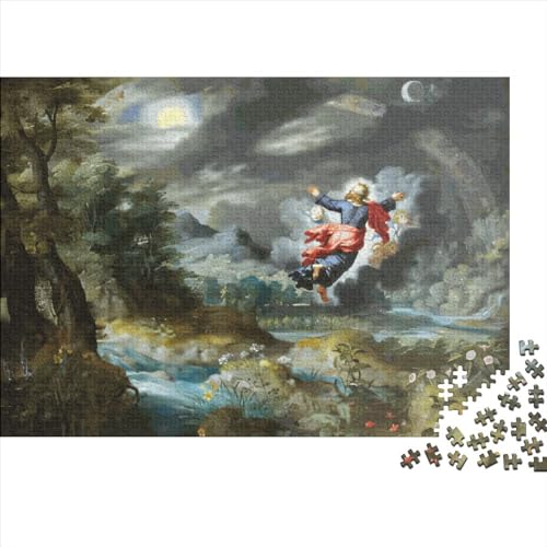 500-teiliges Puzzle „Sonne, Mond, Sterne“ für Erwachsene Teenager, Holzpuzzle für Familienspaß und Spieleabend, 500 Teile (52 x 38 cm) von ABFFSDT