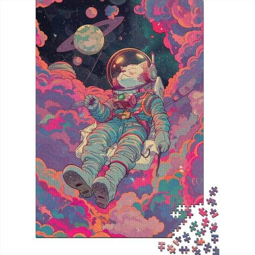 500-teiliges Puzzle für Erwachsene mit Musik-Astronauten- und Katzenmotiv, Holzpuzzle für Erwachsene, Teenager, Mann, Frau, Geschenk, 500 Stück (52 x 38 cm) von ABFFSDT