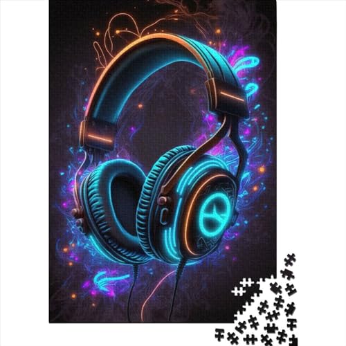 500-teiliges Puzzle für Jungen und Mädchen, Standardpuzzle, Live-Musik, Neon4-Puzzle, Familienpuzzle, Gelegenheitsspiele, 500 Teile (52 x 38 cm) von ABFFSDT