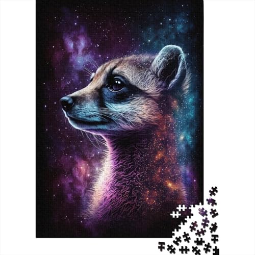 500-teiliges Puzzle für Kinder, 500-teiliges Galaxy-Erdmännchen-Puzzle für Teenager, Holzbrett-Puzzle, Spielzeug, Denkspiel, 500 Teile (52 x 38 cm) von ABFFSDT