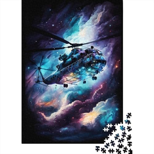 500-teiliges Puzzle für Kinder, 500-teiliges Galaxy-Hubschrauber-Puzzle für Teenager, Holzbrett-Puzzle, Spielzeug, Denkspiel, 500 Teile (52 x 38 cm) von ABFFSDT