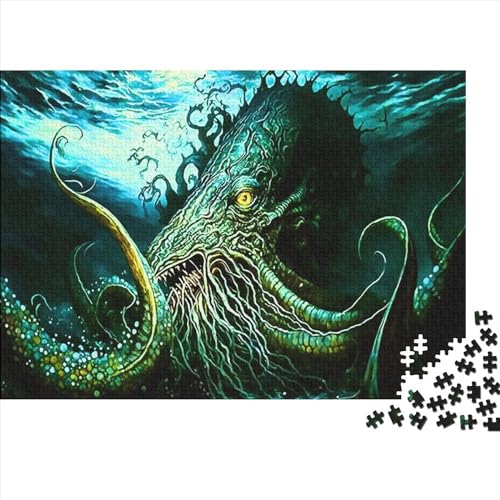 500-teiliges Puzzle mit Meereskraken-Motiv für Erwachsene, Puzzle für Erwachsene, ab 14 Jahren, 500 Teile (52 x 38 cm) von ABFFSDT