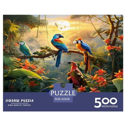 500-teiliges Puzzle mit Regenwaldvögeln für Erwachsene und Teenager, Lernspiele für zu Hause, DIY-Spielzeug, 500 Stück (52 x 38 cm) von ABFFSDT