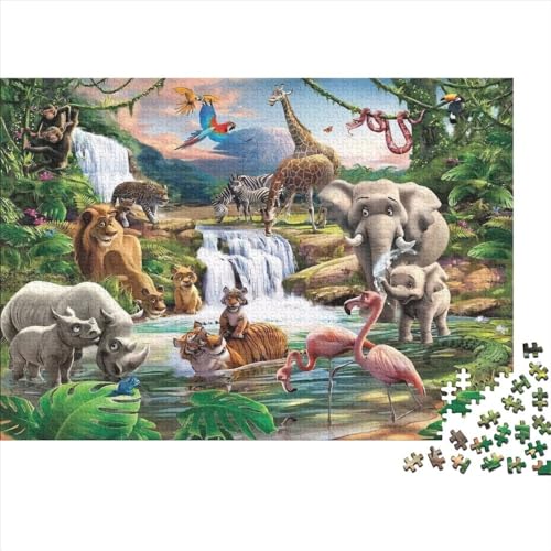 500-teiliges Puzzle mit Tieren des tropischen Regenwalds für Erwachsene, Puzzles, Lernspielzeug, 500 Stück (52 x 38 cm) von ABFFSDT