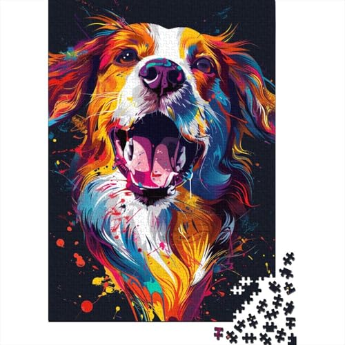 500-teiliges Puzzle mit dem Hund Brittany, Kunstpuzzle für Erwachsene und Teenager, 500 Teile (52 x 38 cm) von ABFFSDT