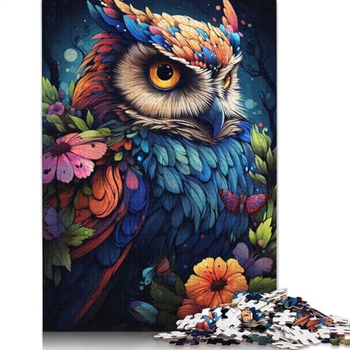 500-teiliges Puzzle zum Bemalen und Ausmalen von Tieren und Eulen für Erwachsene, Puzzle, Puzzle für Erwachsene, nachhaltiges Puzzle für Erwachsene, 500 Teile (52 x 38 cm) von ABFFSDT