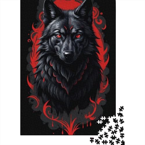 500-teiliges Tierkunst-Wolf-Holzpuzzle, Holzpuzzle für Erwachsene und Jugendliche ab 12 Jahren, 500 Stück (52 x 38 cm) von ABFFSDT