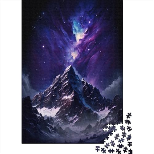 500-teiliges kreatives Puzzle, Galaxie, verschneite Berge, rechteckiges Puzzle, Lernspielzeug, Erwachsene, 500 Stück (52 x 38 cm) von ABFFSDT