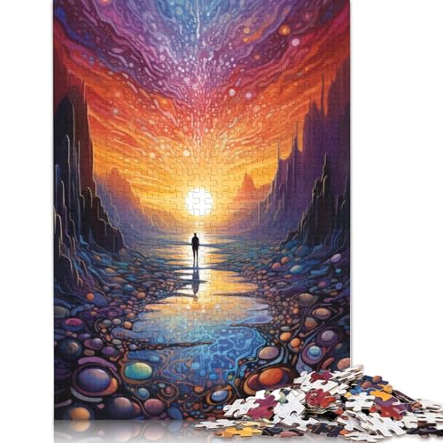 Abstraktes Gemälde von Sternen und Himmel546 Holzpuzzles für Kinder und Jugendliche Nachhaltiges Puzzle für Kinder | Spiele 500 Teile (52x38cm) von ABFFSDT