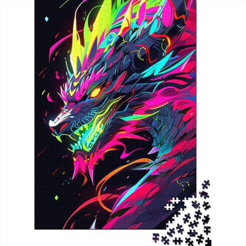 Anime Art Dragon Puzzle für Erwachsene und Jugendliche, 300 Teile, Holzpuzzle für Teenager, Geschenke, Denksportspiel, 300 Teile (40 x 28 cm) von ABFFSDT