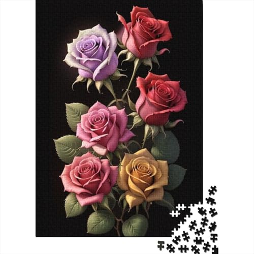 Art Flowers 1000-teiliges Puzzle für Teenager, Geschenke, Holzpuzzle, Puzzle für Erwachsene, Lernspiele für zu Hause, DIY-Spielzeug, 1000 Teile (75 x 50 cm) von ABFFSDT