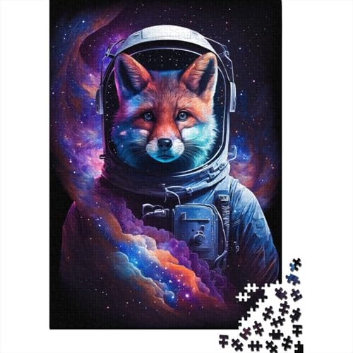 Astronaut Art Fox Puzzle 300 Teile Puzzle für Erwachsene, Denkspiel, Puzzlespielzeug für Erwachsene, 300 Teile (40 x 28 cm) von ABFFSDT