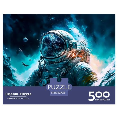 Astronauten-Puzzle für Erwachsene, 500 Teile, Puzzles für Erwachsene und Teenager ab 12 Jahren, 500 Teile (52 x 38 cm) von ABFFSDT