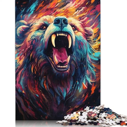 Bunte Psychedelia der kosmischen Eisbären, Puzzle 1000 Teile, für Teenager, Geschenke, Holzpuzzle, Puzzle für Erwachsene, Puzzle für Kinder, 1000 Teile (75 x 50 cm) von ABFFSDT