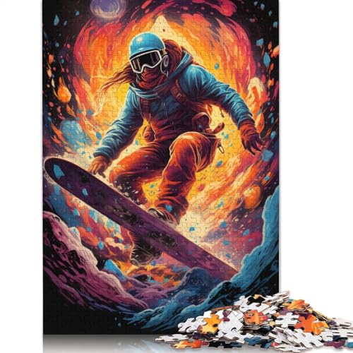 Bunte Psychedelia für Snowboard-Abenteurer. Puzzle für Erwachsene Teenager. Puzzle für Kinder. Lernspiel für Erwachsene. 500 Teile (52 x 38 cm). von ABFFSDT