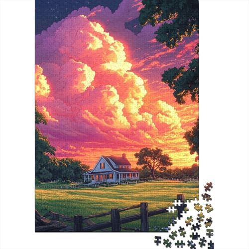 Bunte Wolken Puzzle 500 Teile Puzzle für Erwachsene, Denkspiel, Puzzlespielzeug für Erwachsene, 500 Teile (52 x 38 cm) von ABFFSDT