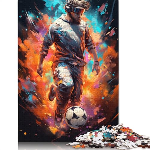 Buntes Fußballspieler-Puzzle für Erwachsene und Jugendliche, 500-teiliges Puzzle für Erwachsene, Jugendliche ab 12 Jahren, 500 Teile (52 x 38 cm) von ABFFSDT