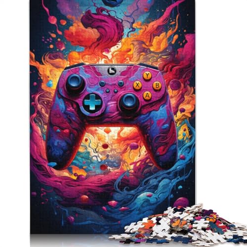 Buntes Gamepad-Puzzle, 1000 Teile, Puzzle für Erwachsene, Puzzles aus Holz, nachhaltiges Puzzle für Erwachsene | Spiele 1000 Teile (75 x 50 cm) von ABFFSDT