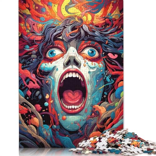 Buntes Psychedelia of Psychedelic Wonders-Puzzle für Kinder, 500 Teile, Puzzle, Puzzle für Kinder, Lernspiel, Herausforderungsspielzeug, 500 Teile (52 x 38 cm) von ABFFSDT