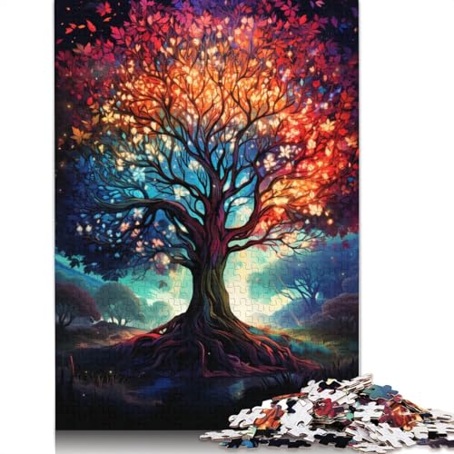 Das farbenfrohe, psychedelische Puzzle „Baum des Lebens“ mit 500 Teilen für Erwachsene, Puzzle für Erwachsene und Jugendliche ab 12 Jahren, 500 Teile (52 x 38 cm) von ABFFSDT