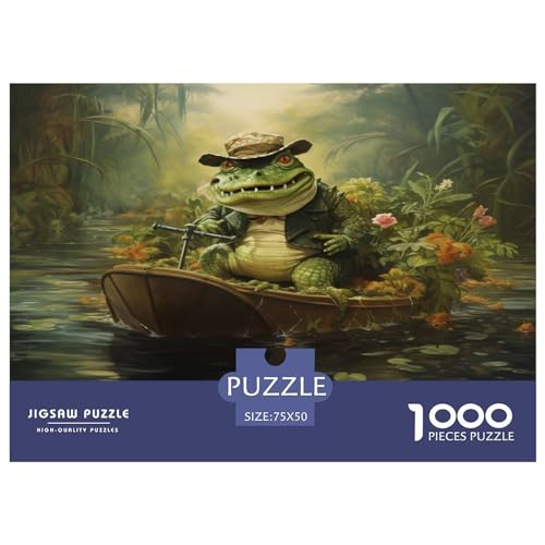 Dinosaur_Swamp Puzzle mit 1000 Teilen, Holzpuzzle für Teenager, lustige Puzzles 1000 Teile (75 x 50 cm) von ABFFSDT