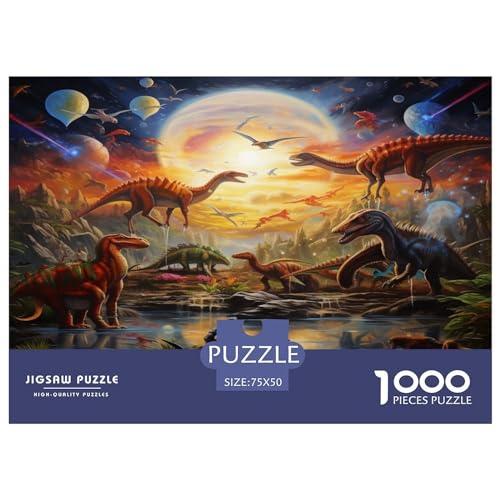 Dinosaurierwelt-Puzzle für Erwachsene, 1000-teiliges Puzzle für Teenager ab 12 Jahren, 1000 Teile (75 x 50 cm) von ABFFSDT