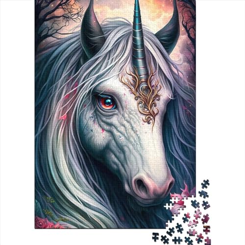 Einhorn-Fantasie-Puzzle 1000 Teile für Kinder, Puzzle für Kinder, 1000-teiliges Puzzle, Lernspiele, 1000 Teile (75 x 50 cm) von ABFFSDT