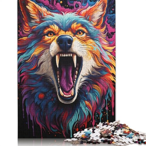 Farbenfrohes Fantasy-Fuchs-Puzzle, 1000 Teile, Puzzle für Erwachsene, Puzzles aus Holz, nachhaltiges Puzzle für Erwachsene | Spiele 1000 Teile (75 x 50 cm) von ABFFSDT