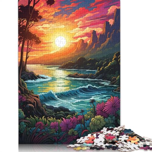 Farbenfrohes psychedelisches Puzzle mit 1000 Teilen für Erwachsene, Puzzle für Teenager, Geschenke, Lernspiel, Herausforderungsspielzeug, 1000 Teile (75 x 50 cm) von ABFFSDT