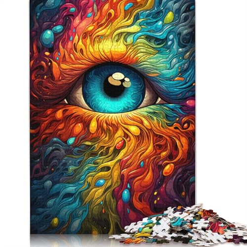 Farbmalerei-Augen-Puzzle, 1000-teiliges Puzzle für Erwachsene, Puzzles aus Holz, nachhaltiges Puzzle für Erwachsene | Spiele 1000 Teile (75 x 50 cm) von ABFFSDT