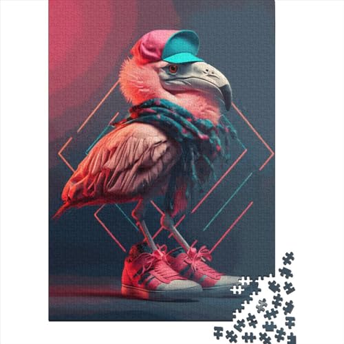 Flamingo-Tänzerin, Holzpuzzle für Erwachsene, Puzzle 1000 Teile, Puzzlespiel für Erwachsene, interessantes Spielzeug, personalisiertes Puzzle, Lernspielzeug, 1000 Teile (75 x 50 cm) von ABFFSDT