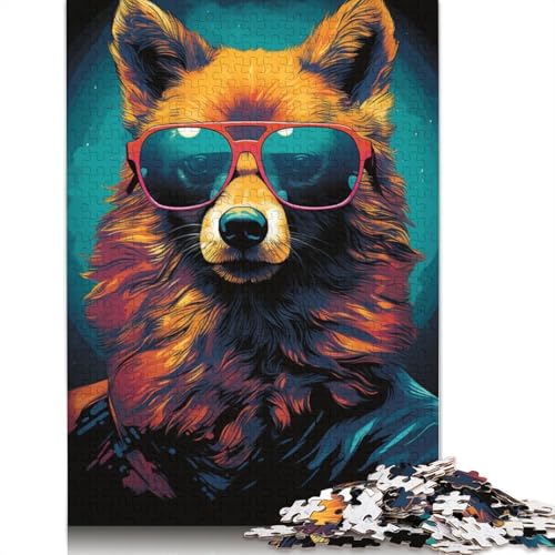 Fox Boss trägt Sonnenbrille7 Puzzle 1000 Teile für Erwachsene Puzzle Puzzle für Erwachsene für Erwachsene und Jugendliche ab 12 Jahren 1000 Teile (75 x 50 cm) von ABFFSDT