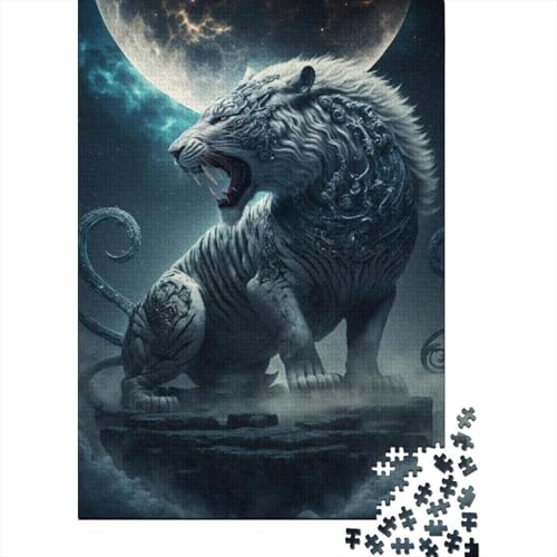 Galaxy Art Wolf, 1000-teiliges Holzpuzzle für Erwachsene, Puzzle, Lernspiel, Herausforderungsspielzeug, 1000 Stück (75 x 50 cm) von ABFFSDT