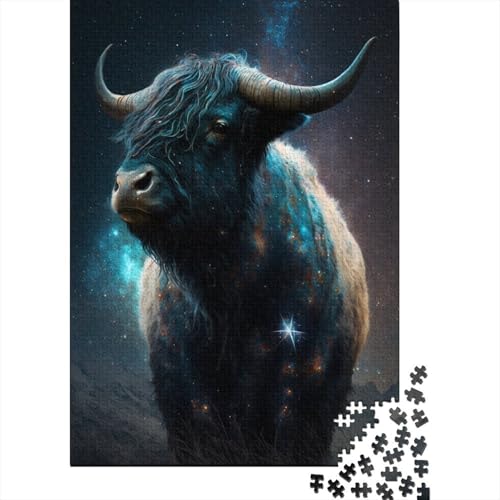 Galaxy Art Yak 500-teiliges Puzzle, 500-teiliges Puzzle für Kinder und Familien – Holzpuzzle für Kinder, Geschenke für Kinder, 500 Teile (52 x 38 cm) von ABFFSDT