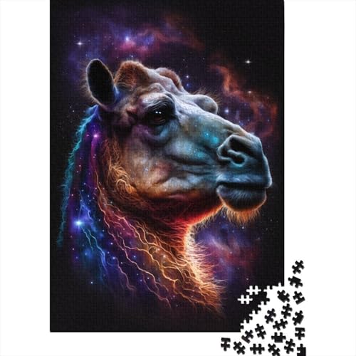 Galaxy Camel Space Puzzle für Kinder, 300 Teile, anspruchsvolles DIY-Großpuzzle, Lernspielzeug, lustige Familienspiele, einzigartige Heimdekoration, 300 Teile (40 x 28 cm) von ABFFSDT