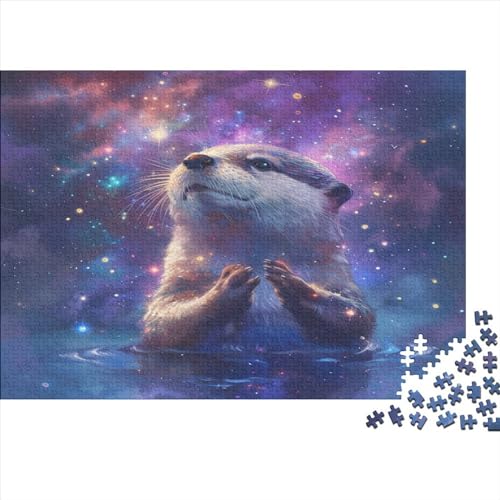 Galaxy_Otter Puzzles 500 Teile, Holzpuzzles für Erwachsene und Teenager, Familienspiel, 500 Stück (52 x 38 cm) von ABFFSDT