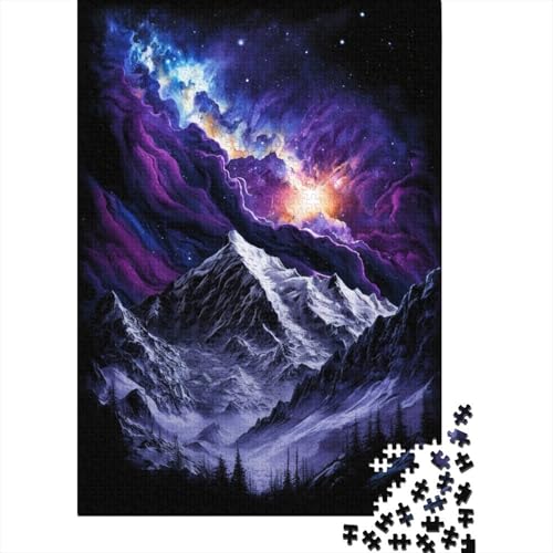 Galaxy Snowy Mountains Puzzle 500 Teile Puzzle für Erwachsene, Denkspiel, Puzzlespielzeug für Erwachsene, 500 Teile (52 x 38 cm) von ABFFSDT