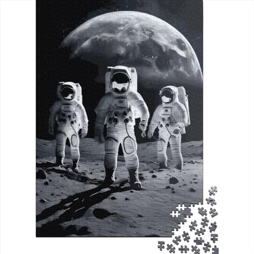 Holzpuzzle, 300-teiliges Astronautenlande-Puzzle für Kinder für Teenager, Holzbrettpuzzle, Lernspielzeug, Familienspiele, 300 Teile (40 x 28 cm) von ABFFSDT