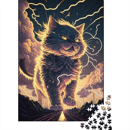 Holzpuzzle für Erwachsene, 300 Teile, Fantasie-Garfield-Katzen-Puzzle für Erwachsene, anspruchsvolles Denkspiel, 300 Teile (40 x 28 cm) von ABFFSDT