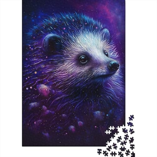 Holzpuzzle für Erwachsene, 300 Teile, Galaxie-Tier-Igel-Puzzle für Erwachsene, anspruchsvolles Denkspiel, 300 Teile (40 x 28 cm) von ABFFSDT