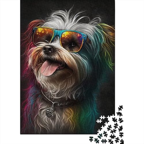 Holzpuzzle für Erwachsene, 300 Teile, Kunst, Bunte Hunde, Puzzle für Erwachsene, anspruchsvolles Spiel, Denksportaufgaben, 300 Teile (40 x 28 cm) von ABFFSDT