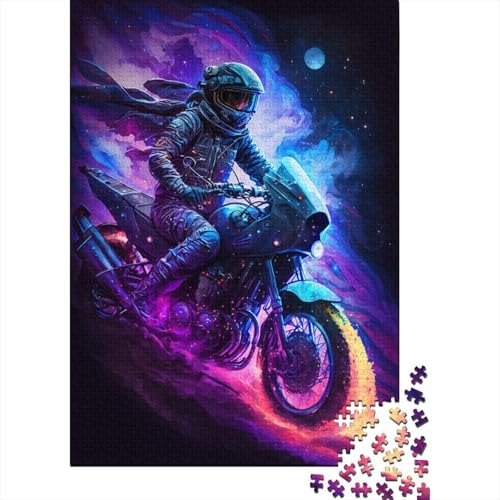 Holzpuzzle für Erwachsene, 500 Teile, Galaxy-Motorräder, Puzzle für Erwachsene, anspruchsvolles Denkspiel, 500 Teile (52 x 38 cm) von ABFFSDT